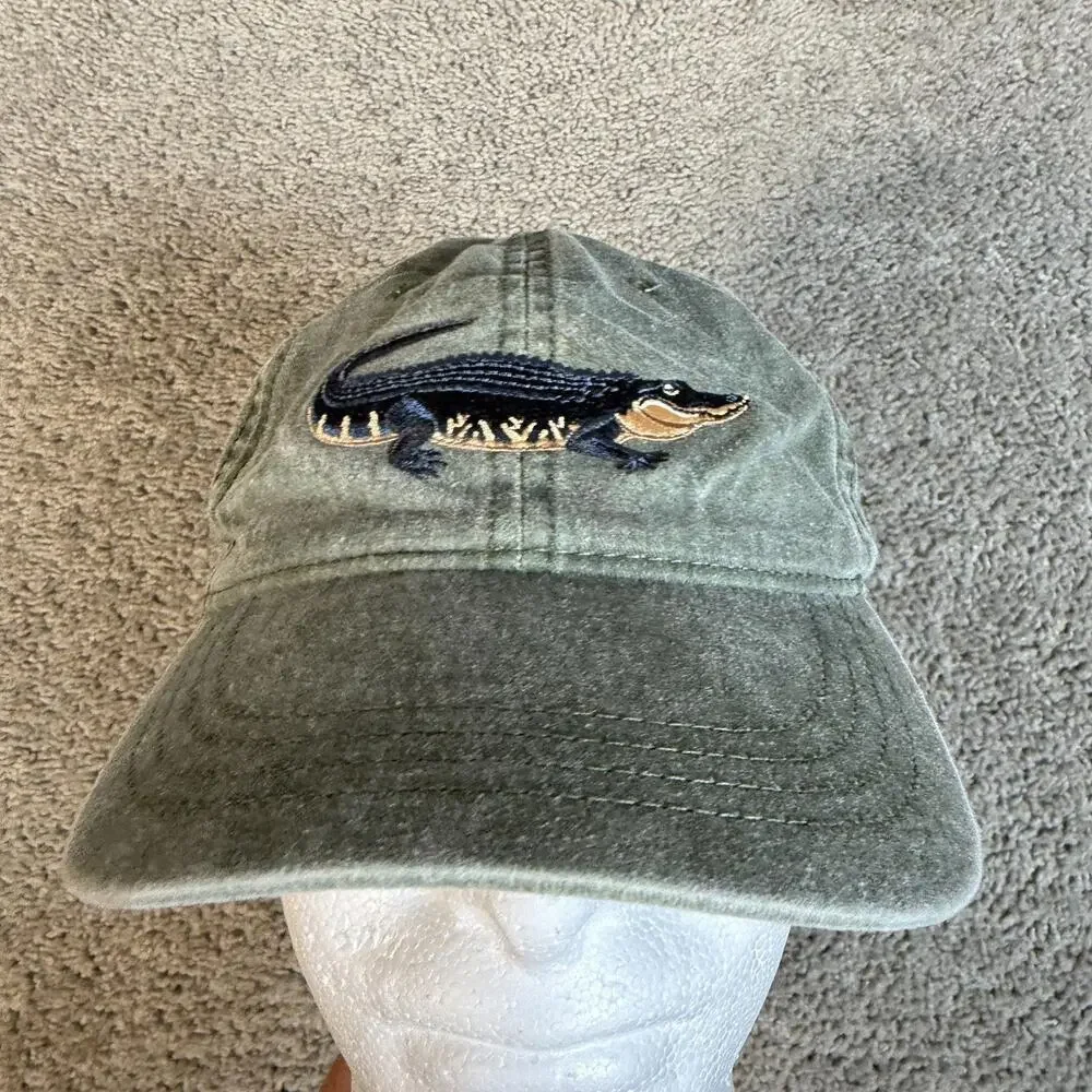 Eco Universe Hat Cap Strap Back Mens One Size Green Gator Silver Springs